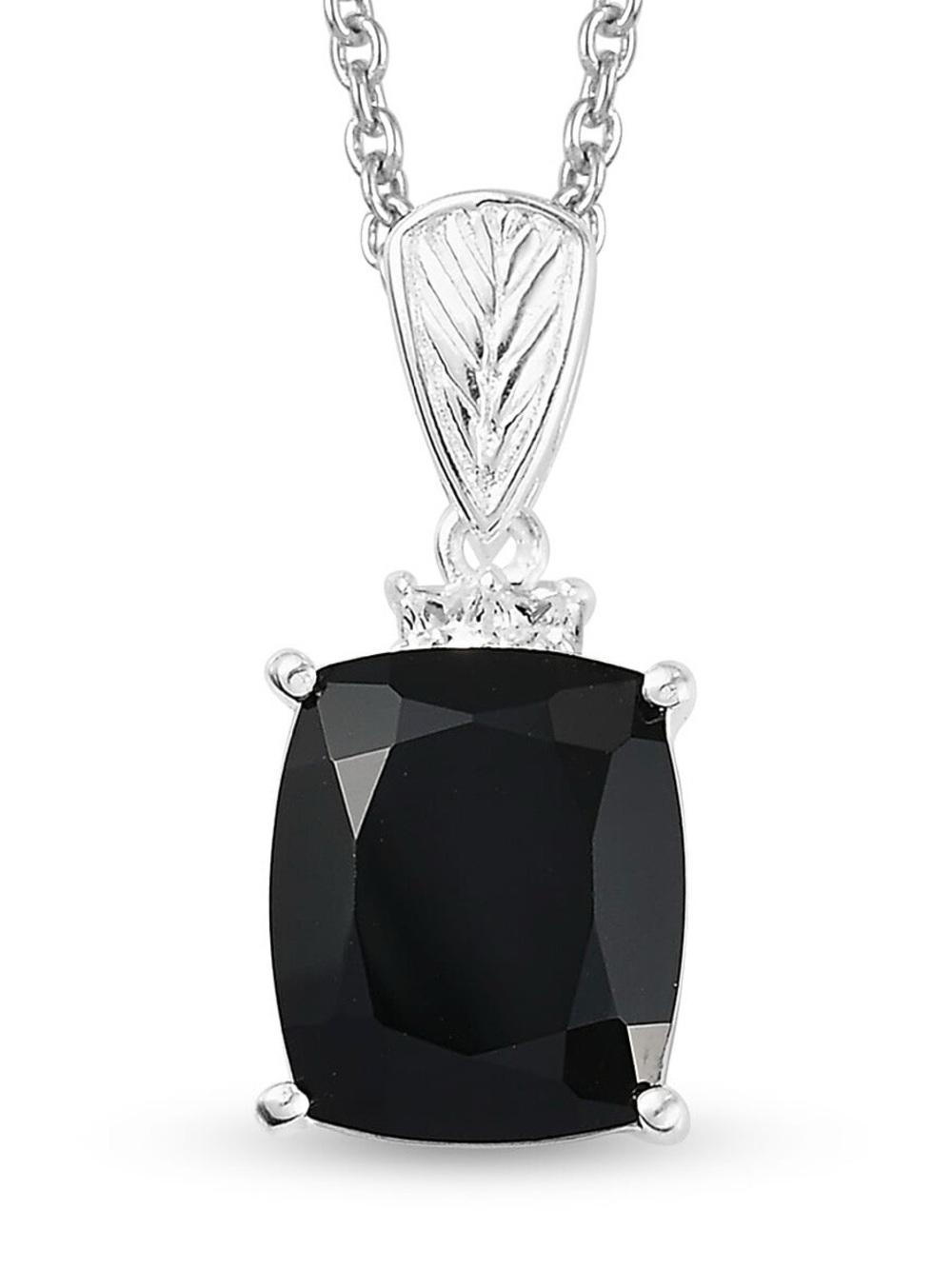 Thai Black Spinel Pendant Necklace - 20”